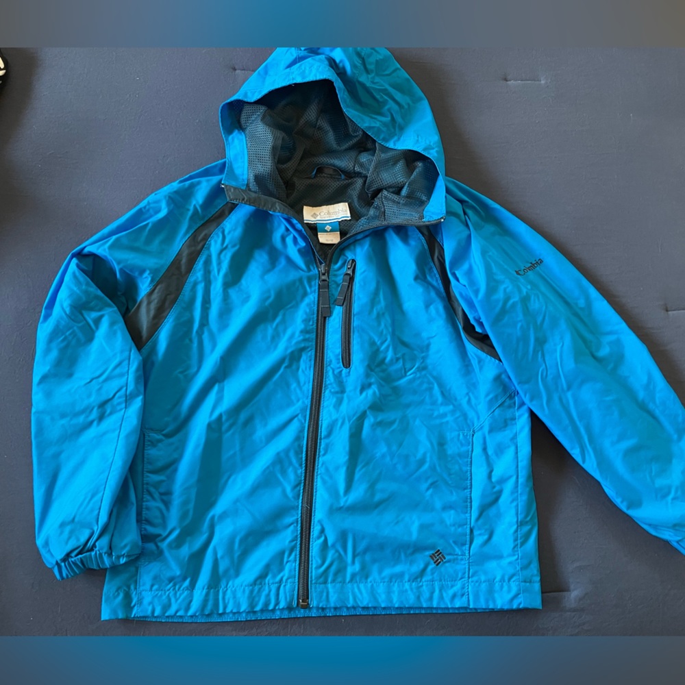 Columbia kids windbreaker blue black- size 10-12